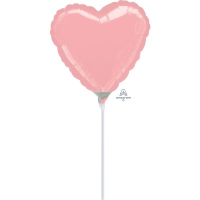 Anagram Microfoil Heart 22cm (9") Pastel Pink - Air fill (unpackaged)