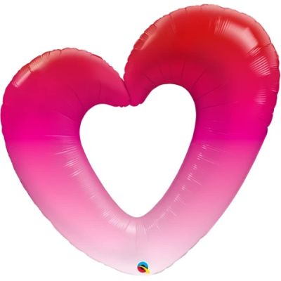Qualatex Foil Shape 106cm (42") Pink Ombre Heart