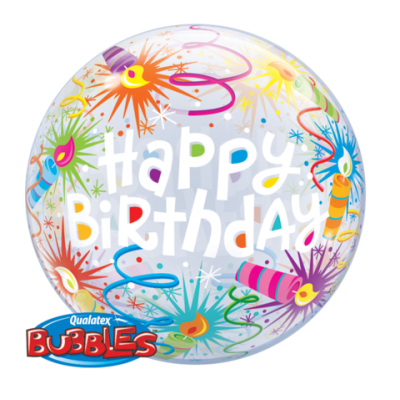Qualatex Bubble 56cm (22") Birthday Lit Candles