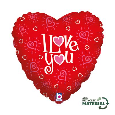 Betallic Foil 45cm (18") Love You Hearts