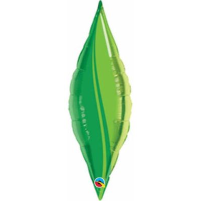 Qualatex Foil Decorative Shape 33cm (13") Taper Green Leaf - Air Fill (Unpackaged)