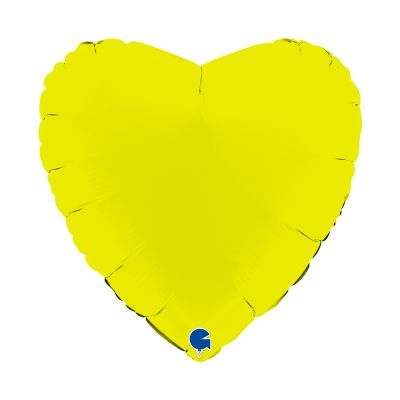 Grabo Foil Solid Colour Heart 46cm (18") Matte Lime Green (Unpackaged)