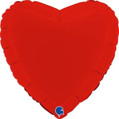 Grabo Foil Solid Colour Heart 46cm (18") Matte Red (Unpackaged)