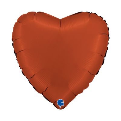 Grabo Foil Solid Colour Heart 46cm (18") Satin Brick Red (Unpackaged)