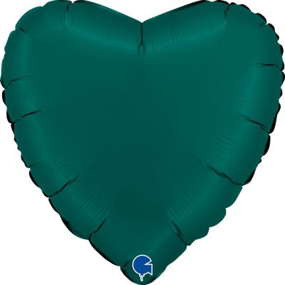 Grabo Foil Solid Colour Heart 46cm (18") Satin Emerald Green (unpackaged)