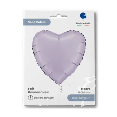 Grabo Foil Solid Colour Heart 46cm (18") Satin Lilac