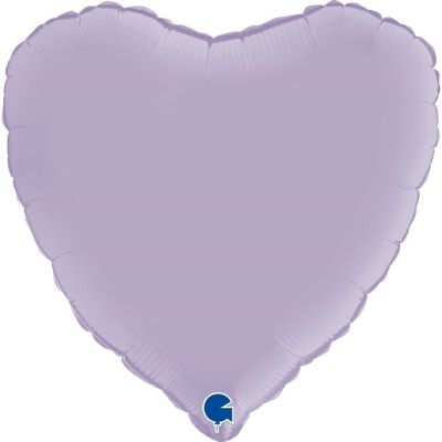 Grabo Foil Solid Colour Heart 46cm (18") Satin Lilac (Unpackaged)