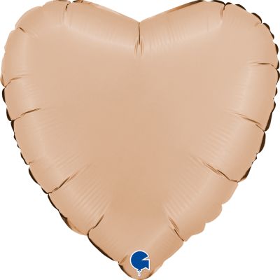Grabo Foil Solid Colour Heart 46cm (18") Satin Nude (Unpackaged)
