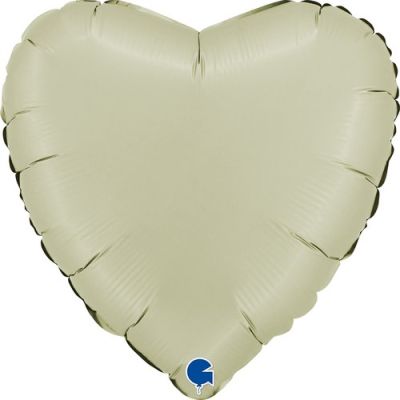 Grabo Foil Solid Colour Heart 46cm (18") Satin Olive Green (Unpackaged)