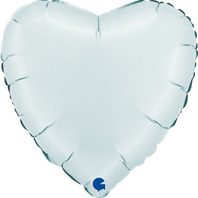 Grabo Foil Solid Colour Heart 46cm (18") Satin Pastel Blue (Unpackaged)