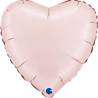Grabo Foil Solid Colour Heart 46cm (18") Satin Pastel Pink (Unpackaged)
