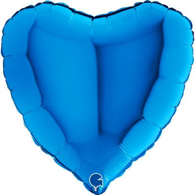Grabo Foil Solid Colour Heart 46cm (18") Blue (Unpackaged)