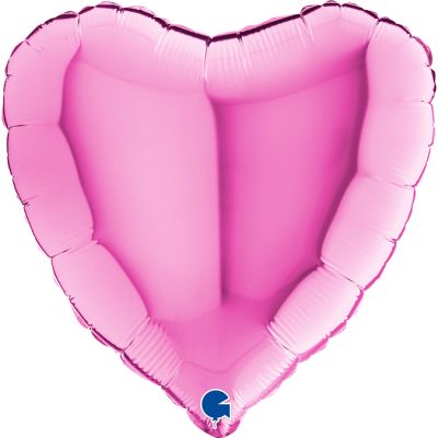 Grabo Foil Solid Colour Heart 46cm (18") Fuchsia (Unpackaged)