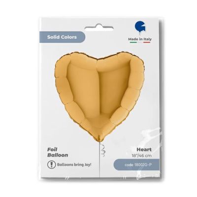 Grabo Foil Solid Colour Heart 46cm (18") Gold