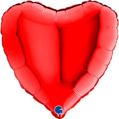 Grabo Foil Solid Colour Heart 46cm (18") Red (Unpackaged)