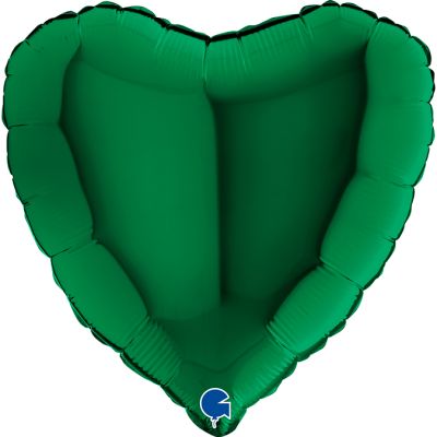 Grabo Foil Solid Colour Heart 46cm (18") Dark Green (Unpackaged)