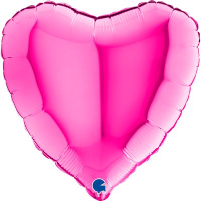 Grabo Foil Solid Colour Heart 46cm (18") Magenta - Unpackaged