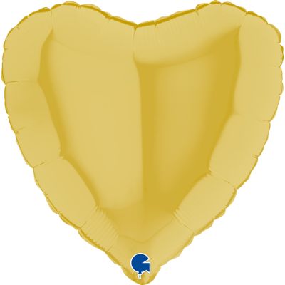 Grabo Foil Solid Colour Heart 46cm (18") Pastel Yellow (Unpackaged)