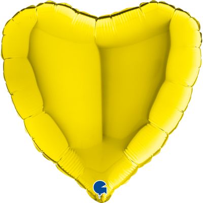 Grabo Foil Solid Colour Heart 46cm (18") Yellow (Unpackaged)