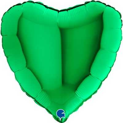 Grabo Foil Solid Colour Heart 46cm (18") Green (Unpackaged)