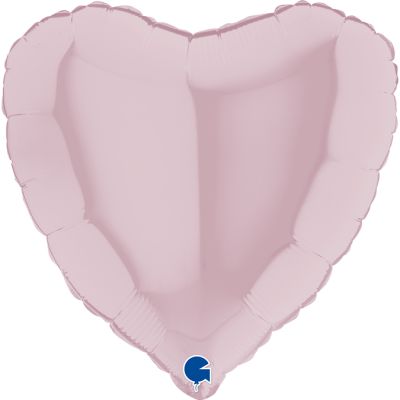 Grabo Foil Solid Colour Heart 46cm (18") Pastel Pink (Unpackaged)