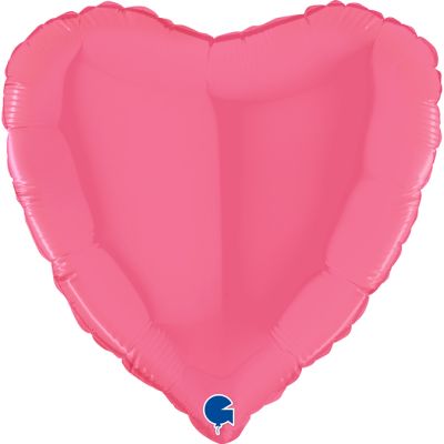 Grabo Foil Solid Colour Heart 46cm (18") Bubble Gum  (Unpackaged)