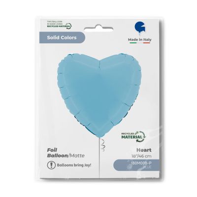 Grabo Foil Solid Colour Heart 46cm (18") Matte Blue