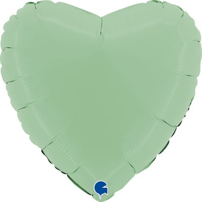 Grabo Foil Solid Colour Heart 46cm (18") Matte Green (Unpackaged)