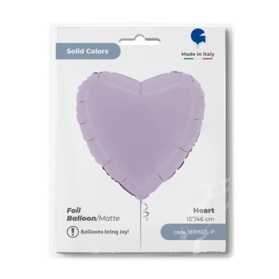 Grabo Foil Solid Colour Heart 46cm (18") Matte Lilac