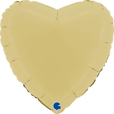 Grabo Foil Solid Colour Heart 46cm (18") Matte Yellow (Unpackaged)