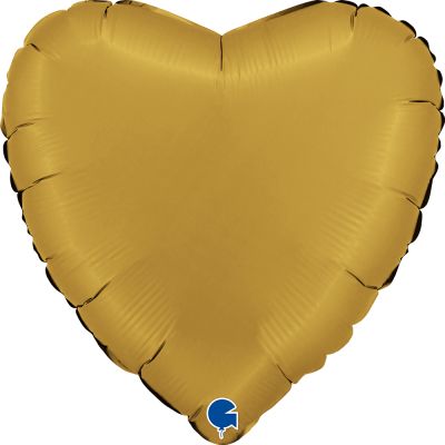 Grabo Foil Solid Colour Heart 46cm (18") Satin Gold (Unpackaged)