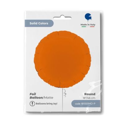 Grabo Foil Solid Colour Round 46cm (18") Matte Orange