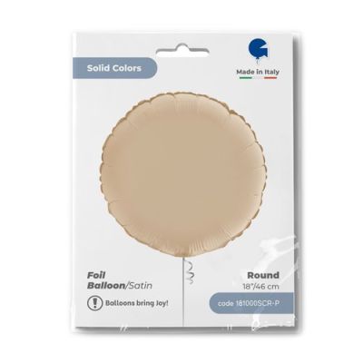 Grabo Foil Solid Colour Round 46cm (18") Satin Cream