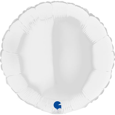 Grabo Foil Solid Colour Round 46cm (18") White (Unpackaged)