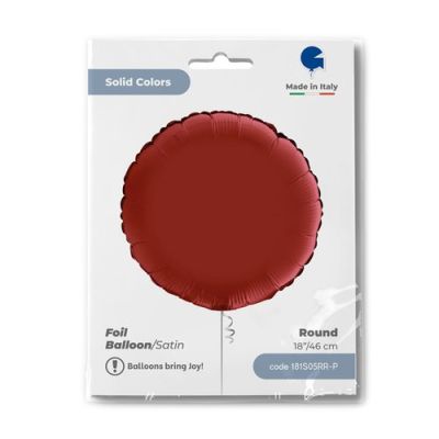 Grabo Foil Solid Colour Round 46cm (18") Satin Rubin Red