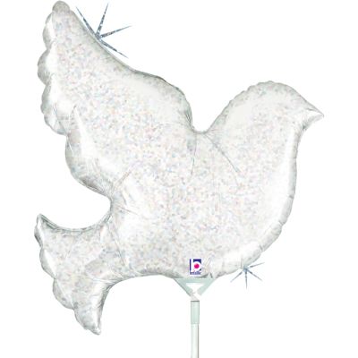 Betallic Microfoil 35cm (14") Holographic Pearl Dove - Air fill (unpackaged)