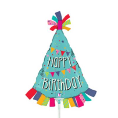 Betallic Microfoil 35cm (14") Birthday Banner Hat - Air fill (unpackaged) (Discontinued)