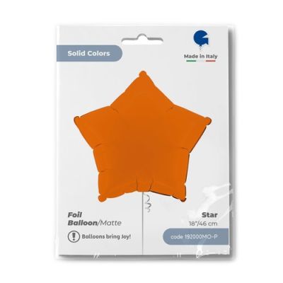 Grabo Foil Solid Colour Star 46cm (18") Matte Orange