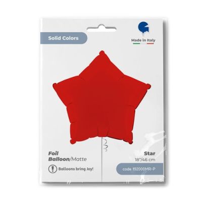 Grabo Foil Solid Colour Star 46cm (18") Matte Red