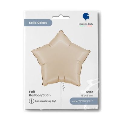 Grabo Foil Solid Colour Star 46cm (18") Satin Cream
