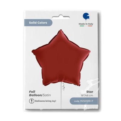 Grabo Foil Solid Colour Star 46cm (18") Satin Rubin Red