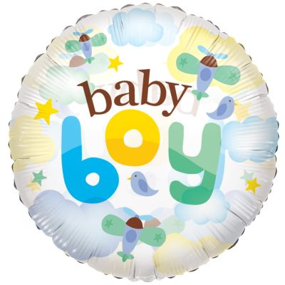 Kaleidoscope Foil Shape 24&quot; Baby Boy Airplanes Clear View (Discontinued)