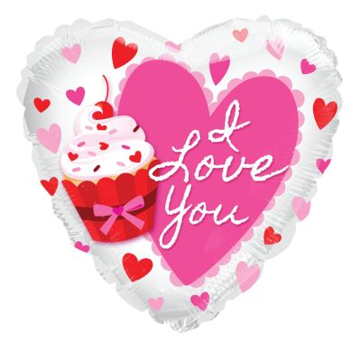 Kaleidoscope Foil 18&quot; I Love You Cupcake (Discontinued)