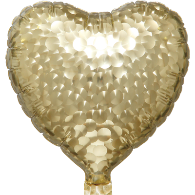SAG Microfoil 18cm (7&quot;) Heart Metallic White Gold - Balloon Stick Included (Unpackaged)