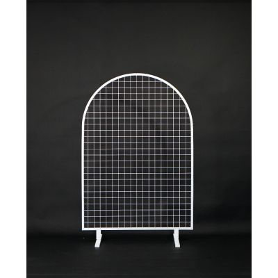 Square Mesh Frame with Rounded Top (1.5m x1m) (White)
