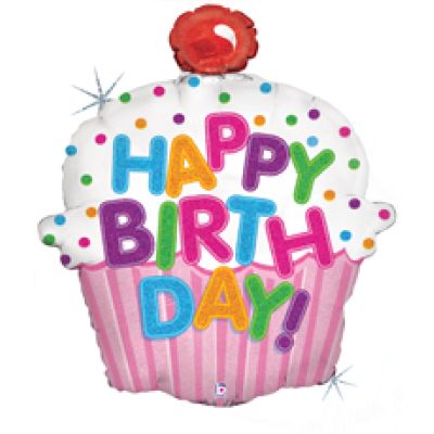31" Shape Happy Birthday Cupcake