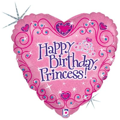 Betallic Foil 45cm (18") Happy Birthday Princess Holographic