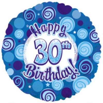 CTI Foil 45cm Dazzeloon 30th Birthday Blue (Discontinued)