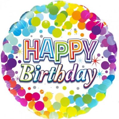 Oaktree Foil 45cm Happy Birthday Colourful Confetti