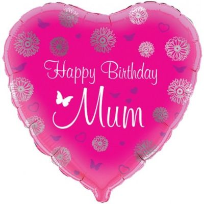 Oaktree Foil 45cm Happy Birthday Mum Pink Heart